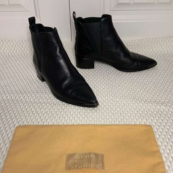 ACNE STUDIOS Jensen Black Grain Leather Chelsea Boot - Picture 2 of 5